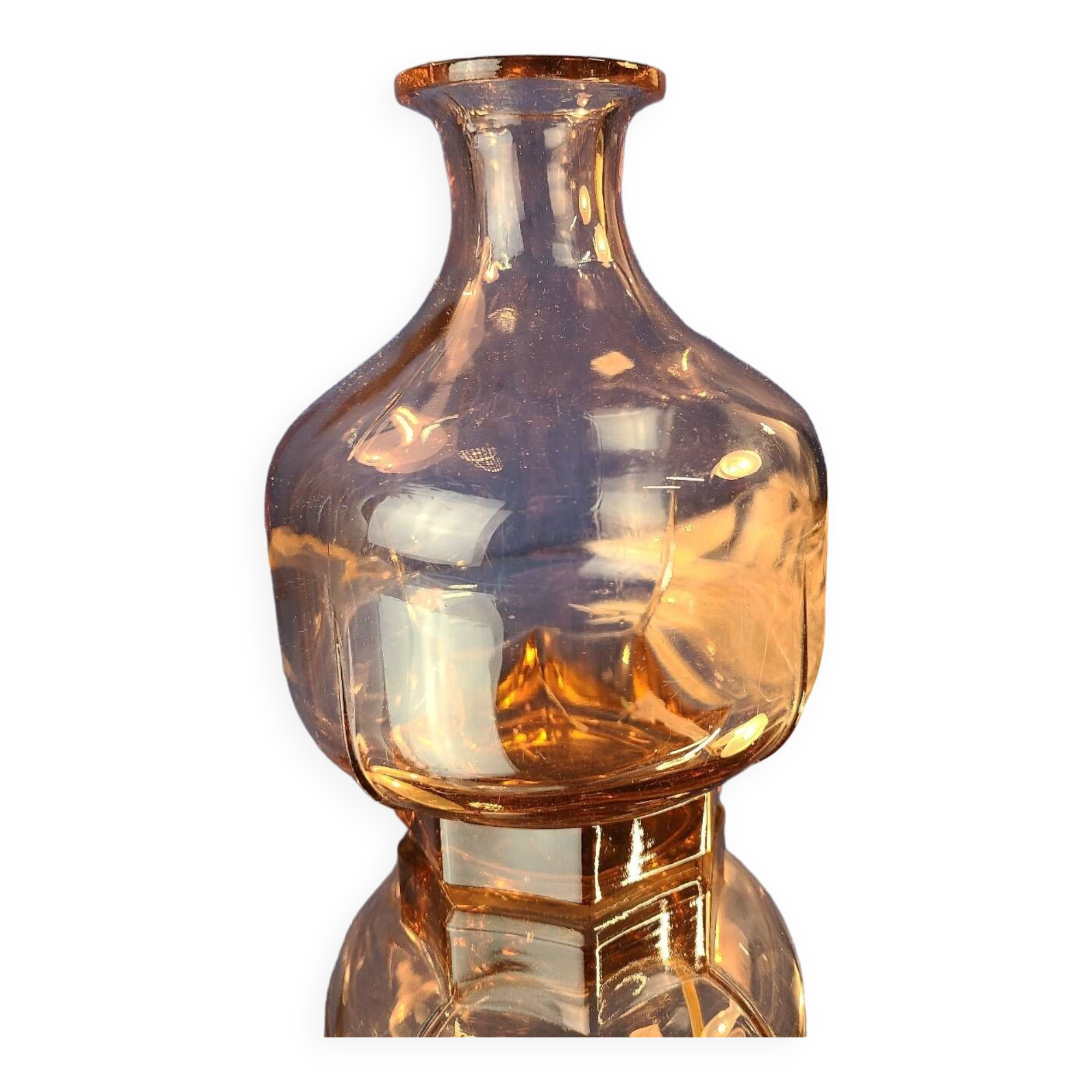 Small old vase in transparent Old Rose glass - early 20th century