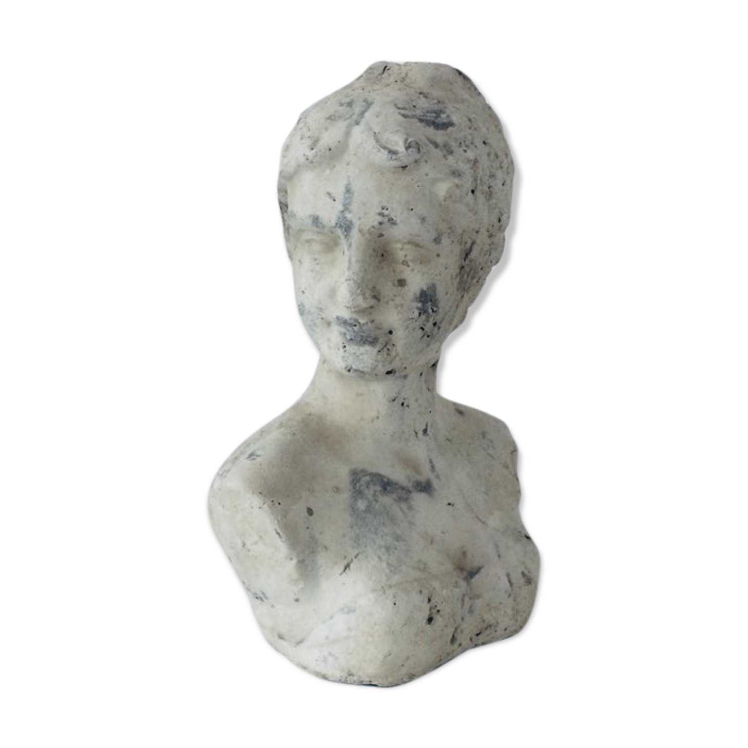 Stone and plaster bust