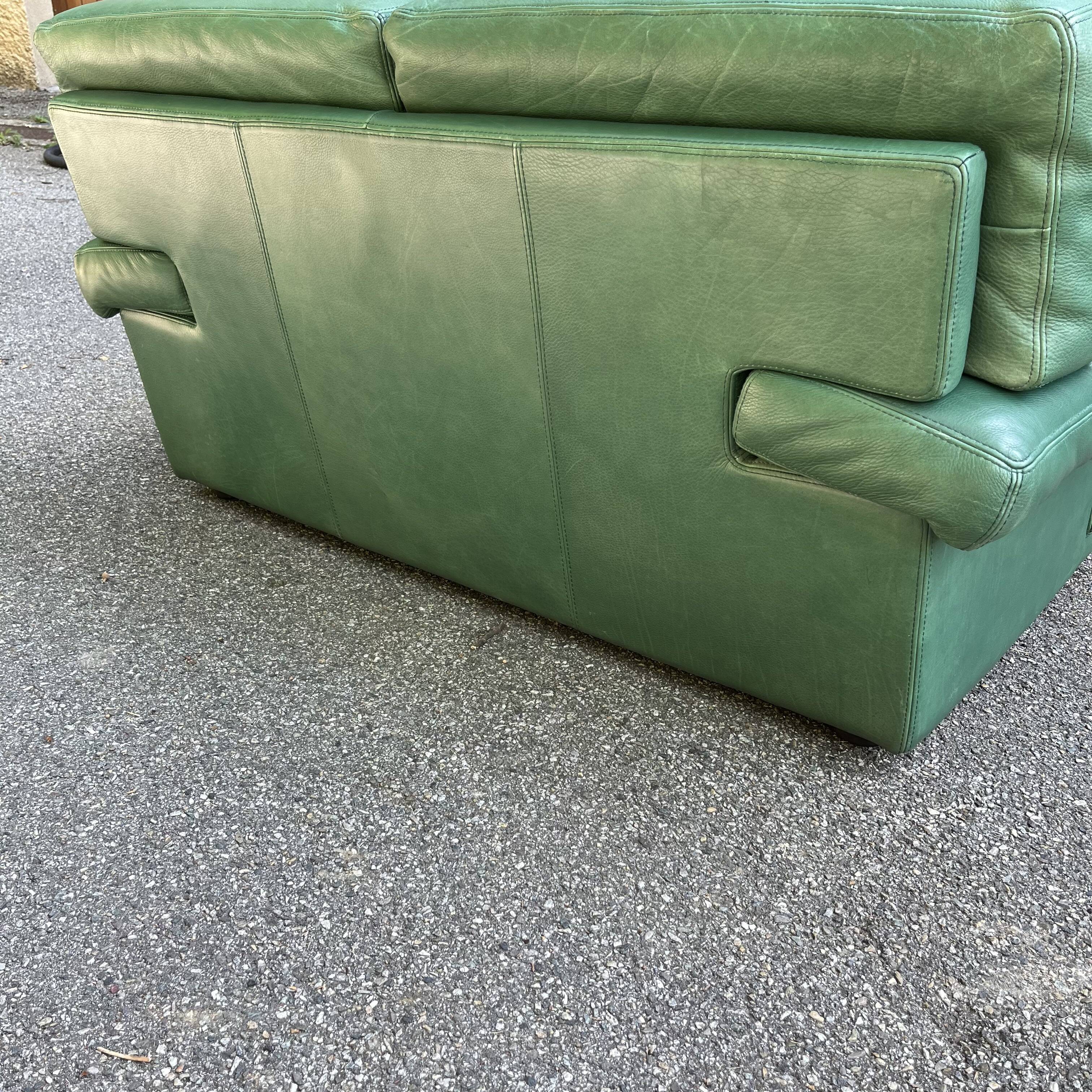 Roche Bobois living room green leather made in Italy