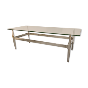 Table basse chromée vintage par Knut Hesterberg, années 1970