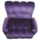 Fauteuil italien moderne en velours bleu