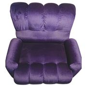 Fauteuil italien moderne en velours bleu