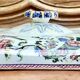 Ancien plat couvert faïence Gien modèle corne d’abondance XIX