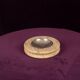 Round Italian Travertine Ashtray with Removable Metal Dish 1970