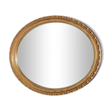 Vintage Wall Hanging Oval Bevelled Mirror with Distressed Gilt Frame