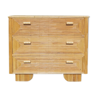 Commode vintage et atypique en rotin