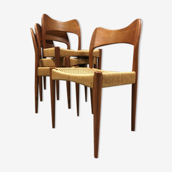 Ensemble de 4 chaises Arne Hovmand Olsen pour Mogens Kold