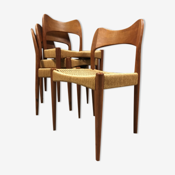 Set of 4 Arne Hovmand Olsen Chairs for Mogens Kold