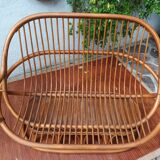 Rattan bench 70s