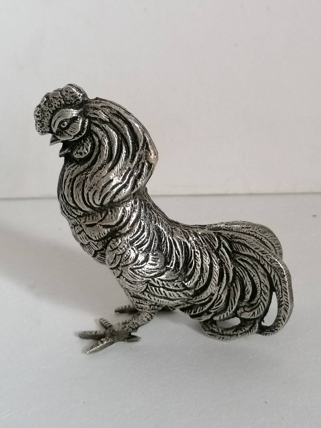 Duo of silver-plated roosters