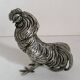 Duo of silver-plated roosters