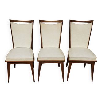 Lot de 3 chaises art déco année 50