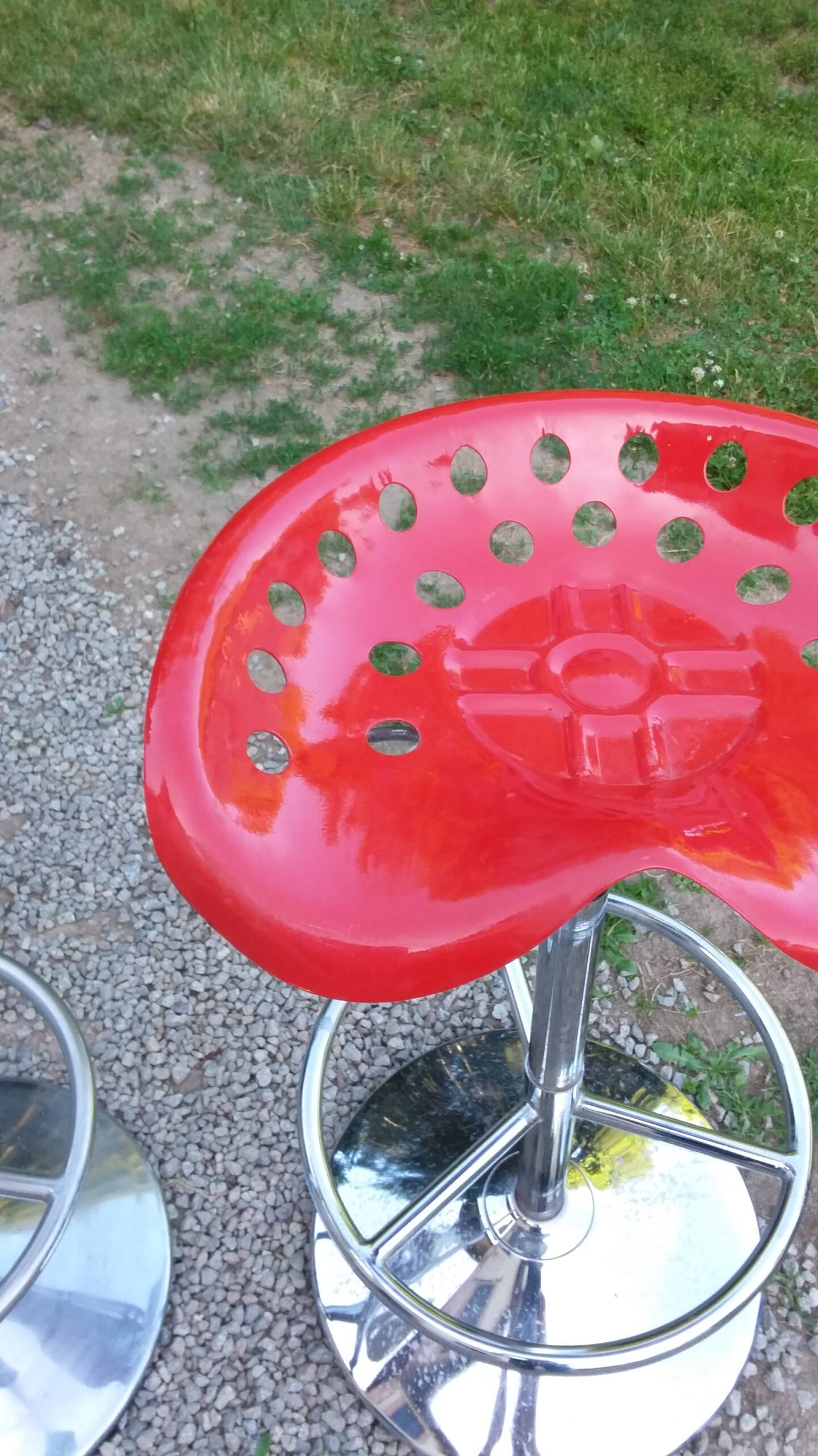 Pair of Etienne Fermigier designer stools, Mirima mower model, publisher