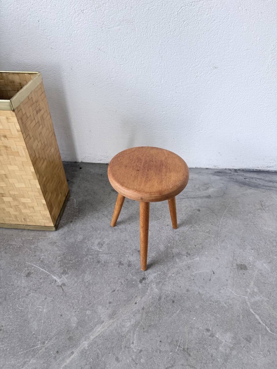 Golden oak tripod stool