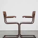 Set of 2 Thonet model S43 dining/side chairs with armrests