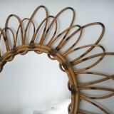 Vintage bamboo mirror 64cm