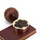 Bronze ashtray by Monique Gerber, flower imprint, 1970s
