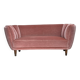 1970s, Danish 2-seater curved sofa, original salmon pink furniture velour.