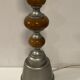 Lampe de table de style fuseau en teck et zinc, Danemark, années 1970