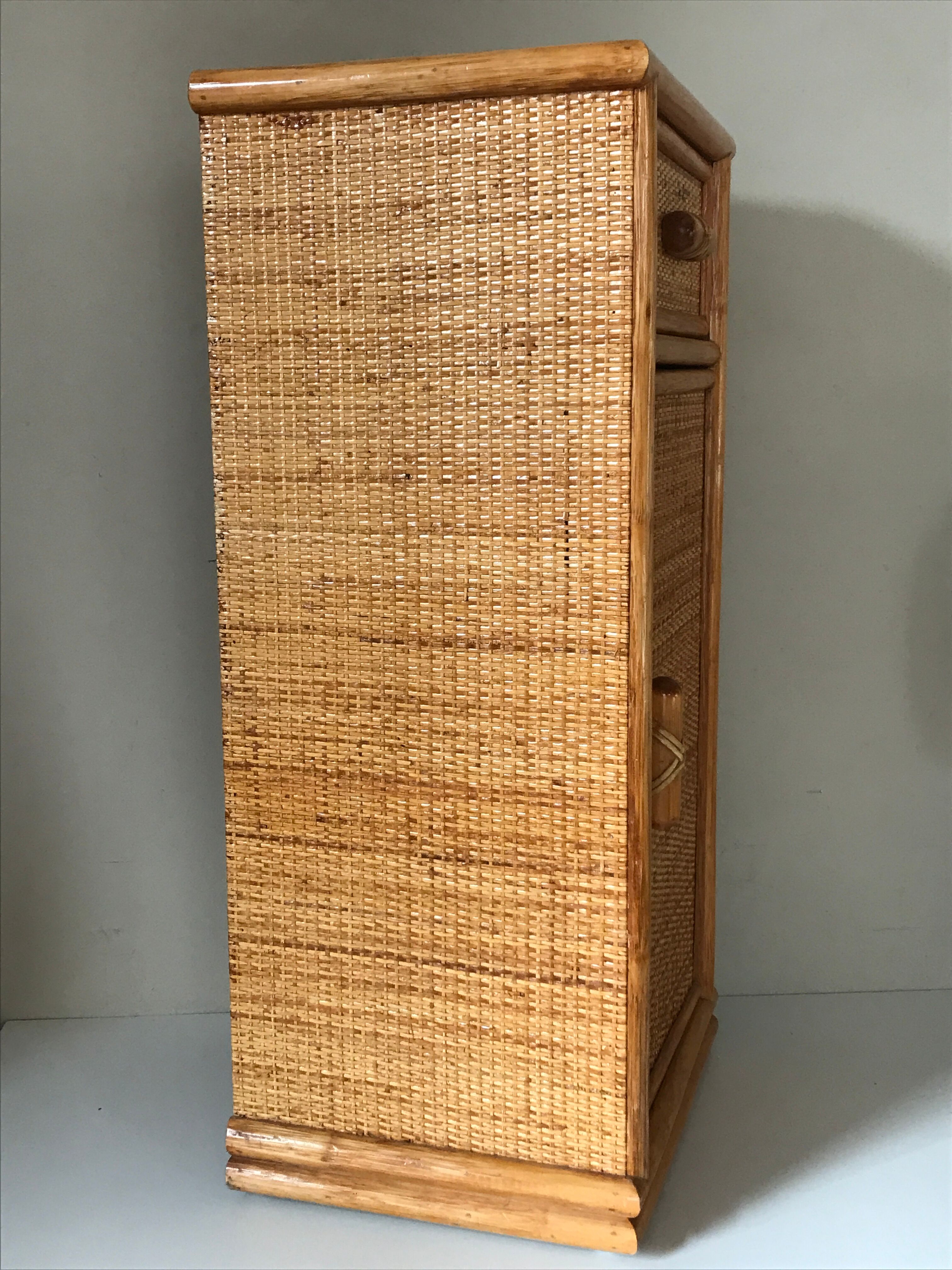 Meuble rotin bambou vintage Annees 80