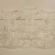 6 old glass champagne glasses