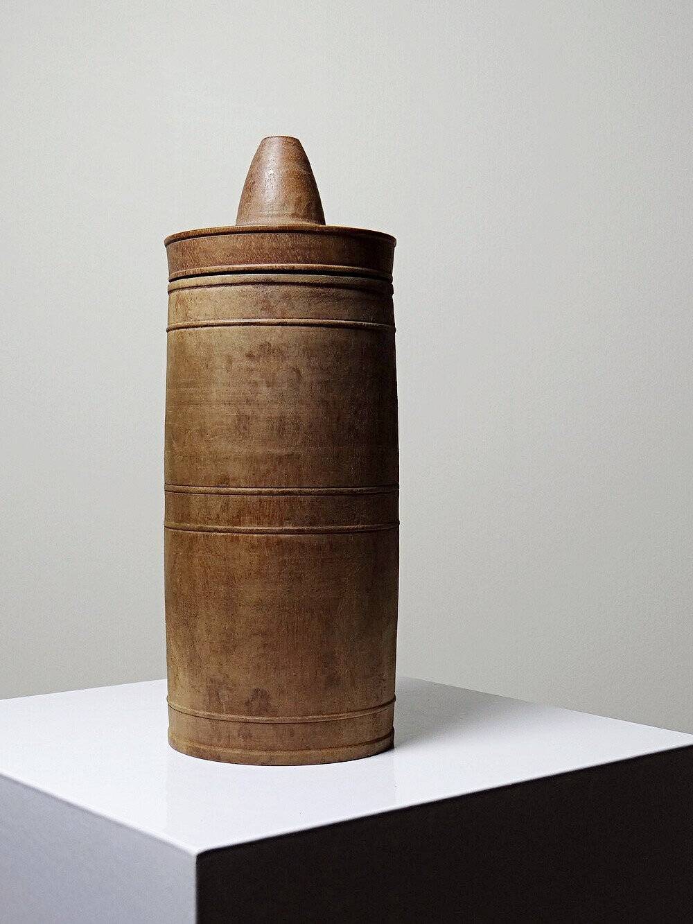 Old turned wooden case/box, 19th-20th century, mechanical? beekeeping?