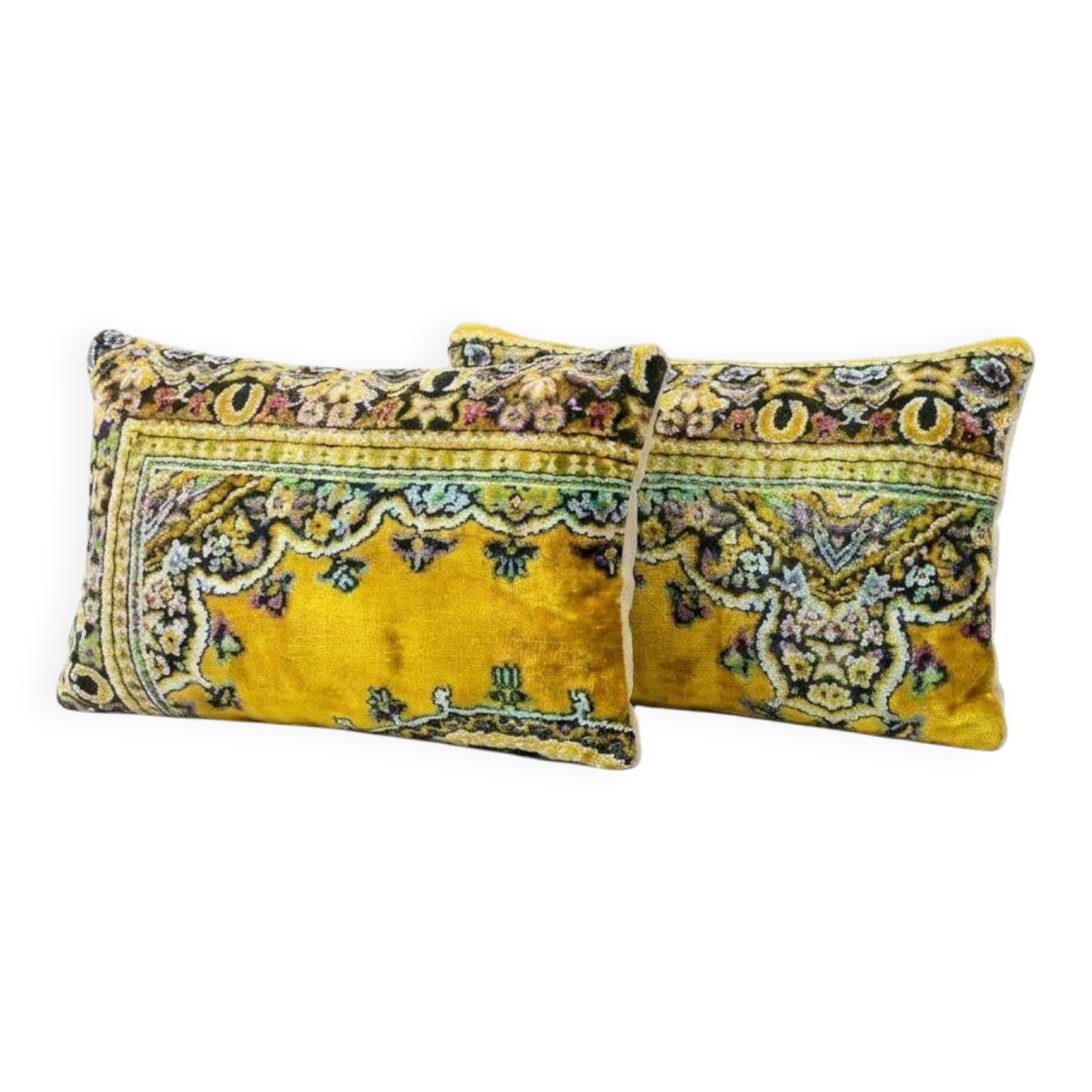 Set of 2 vintage velvet cushion covers 41x61 cm