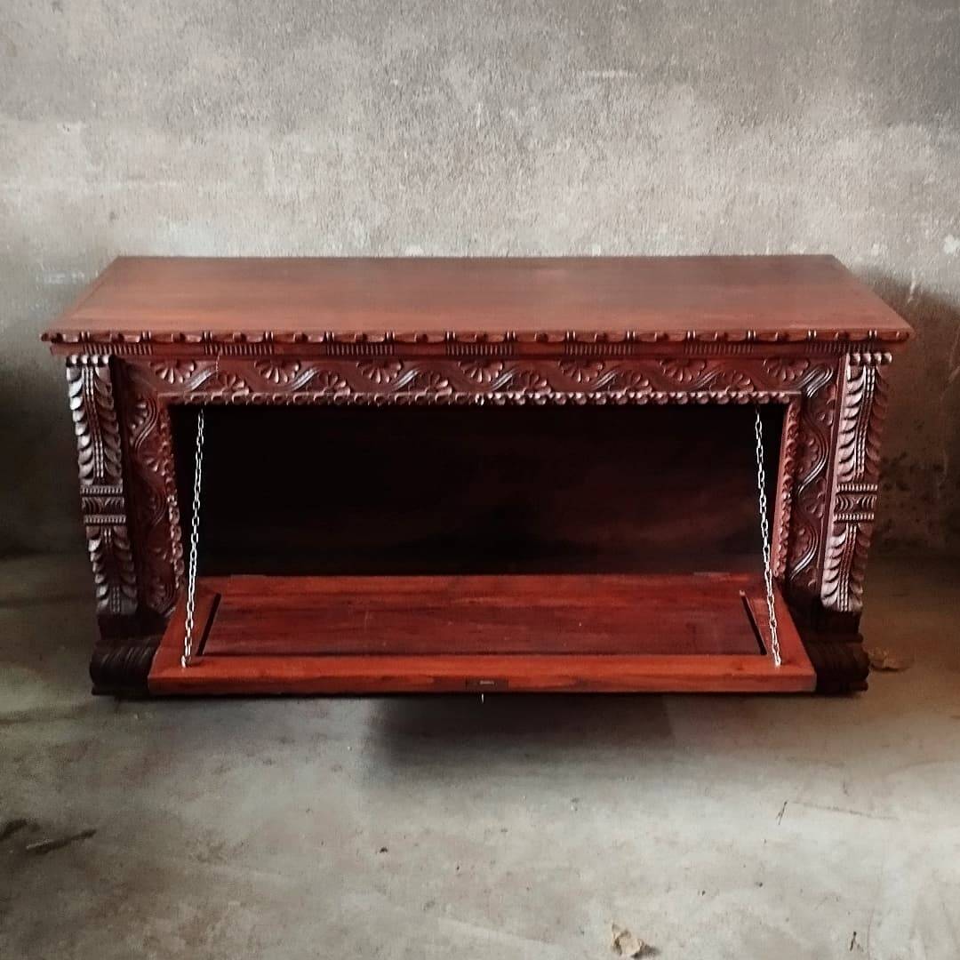 Carved wooden chest