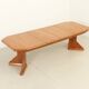 Large extendable Danish dining table in solid pine, 1970s.