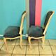Lot of 2 chairs Louis XV in blue velvet