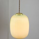 Mid-Century Italian Brass and Glass Pendant Lamp