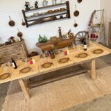 Solid oak farmhouse table with extensions