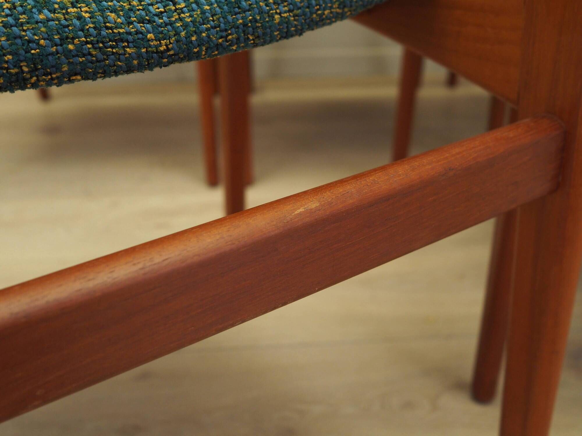 Set of six teak chairs, Danish design, 1960s, manufacture: N. & K. Bundgaar