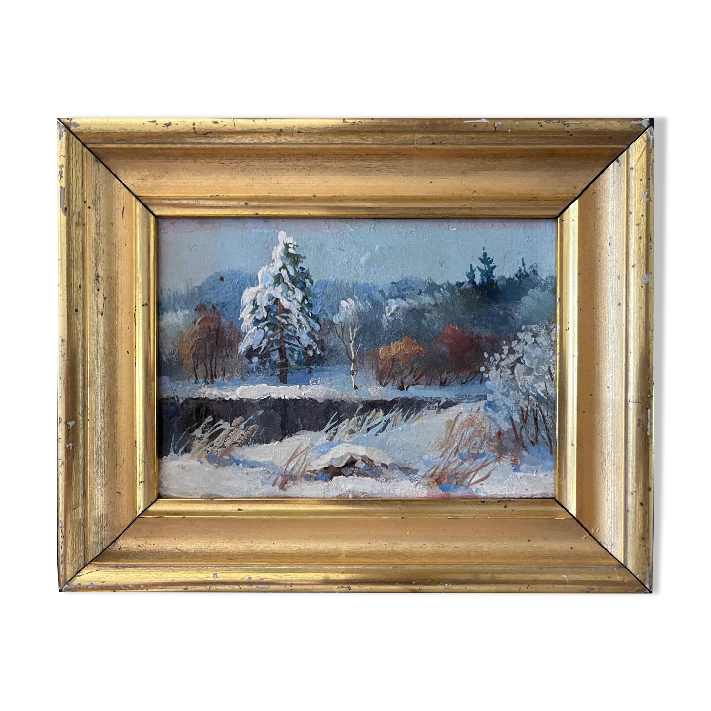 HSP painting "Trees in winter" Vladimir Vostrikov Russian sc.