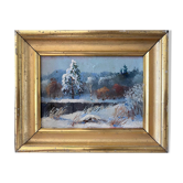 HSP painting "Trees in winter" Vladimir Vostrikov Russian sc.