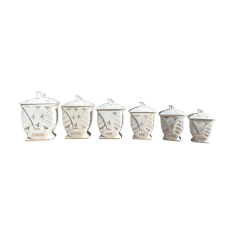 Anciens pots à épices porcelaine années 50