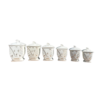 Old porcelain spice pots 50s