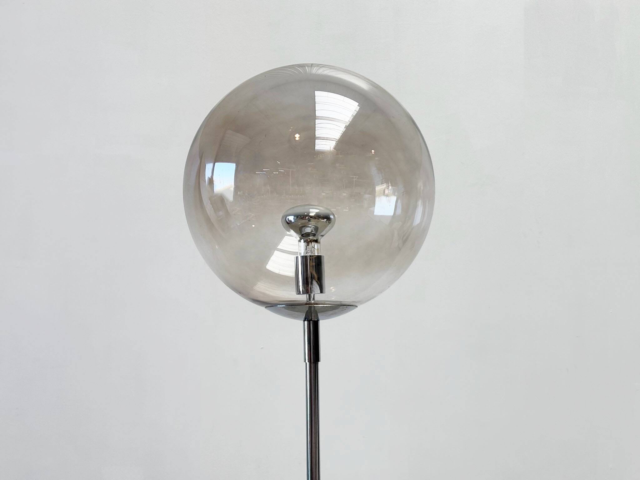XL glass shade floor lamp