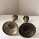 Pair of antique gilt brass candlesticks