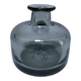 smoked grey glass vase Vallauris 1970s