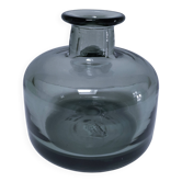 Vase Verval Vallauris en verre fumé gris, années 70