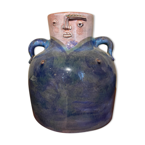 Vase dame bleue en céramique