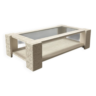 Coffee table with double tops by Claude Berraldacci. 1990s.