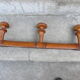 Wooden coat rack turned in imitation of bamboo