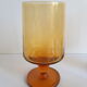 Set of 6 vintage amber foot glasses