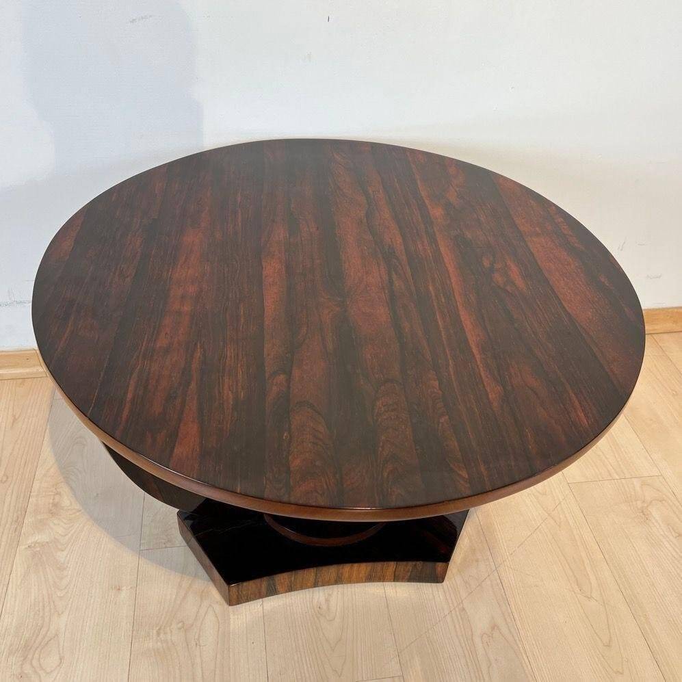 Art Deco Round Side Table in Rosewood Veneer, France, 1930s
