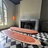 Pair of exotic wood benches
