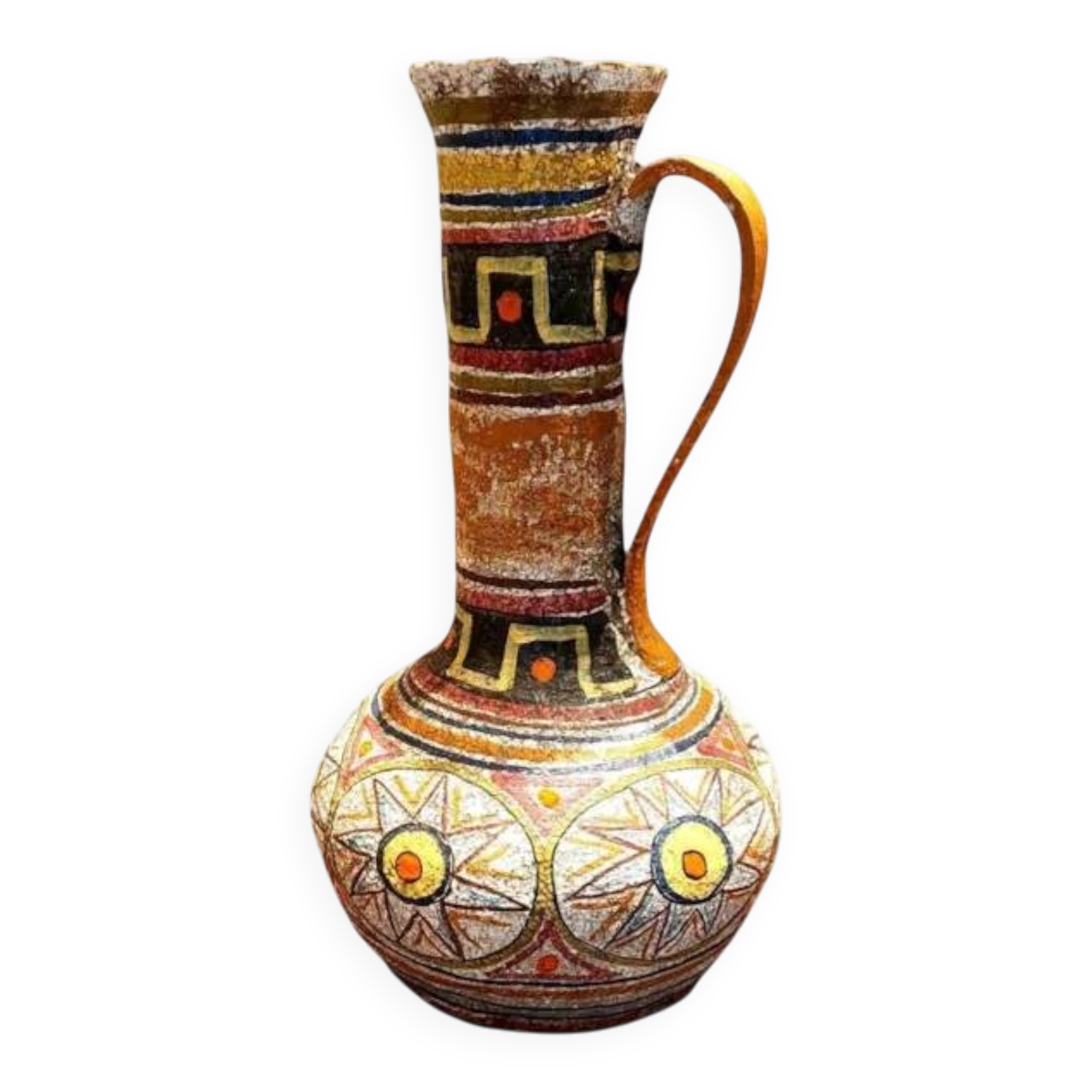 Grand vase en céramique émaillée des années 60/70, design italien de Mamma Ró Lucca.