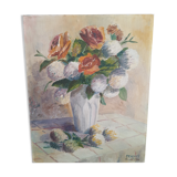 Painting on canvas flowers
