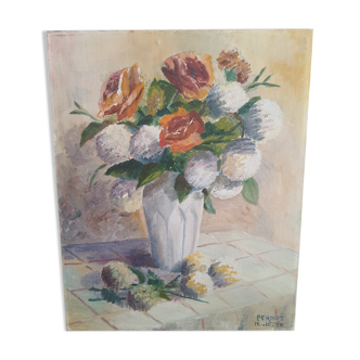 Painting on canvas flowers